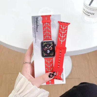 Moda borracha pulseiras de relógio macio esporte silicone apple pulseiras substituição pulseira para iwatch série 7 6 5