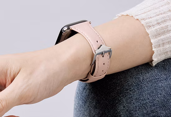 Acessórios de relógio com logotipo personalizado, pulseira de couro genuíno de alta qualidade, pulseira de corcodilo para homens e mulheres, relógio de pulso Apple